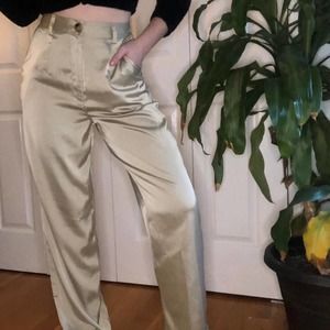 Tan Satin Dress Pants